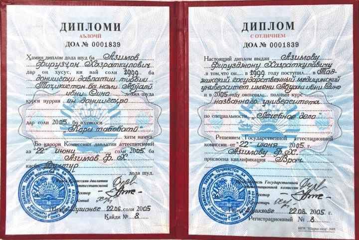 Азимов Фирузджон Хазраткулович