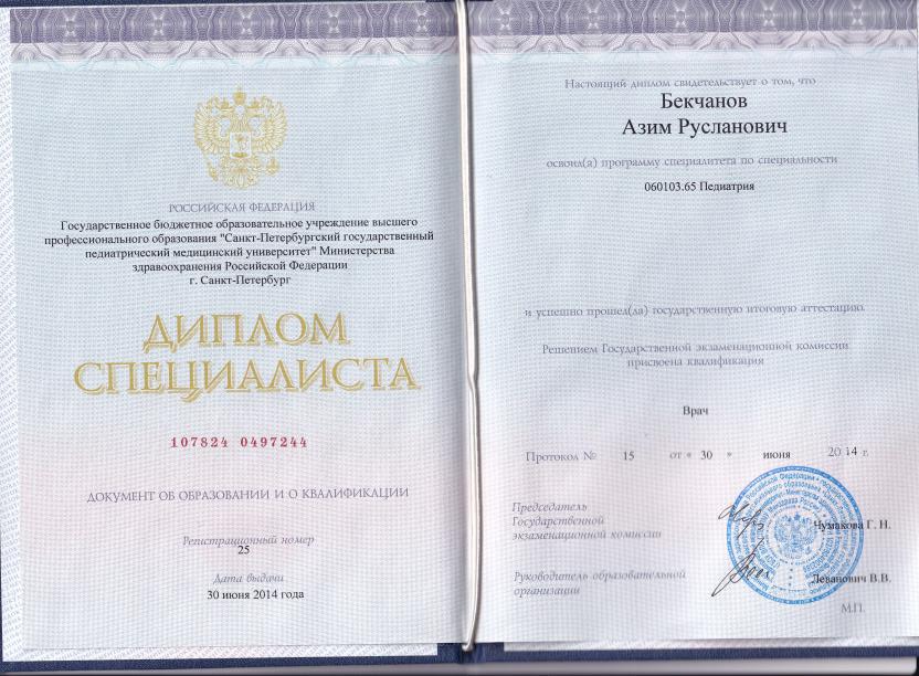 Бекчанов Азим Русланович