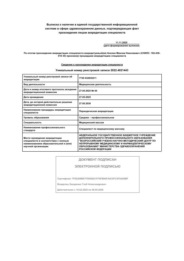 Анохин Максим Николаевич 