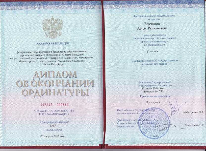 Бекчанов Азим Русланович